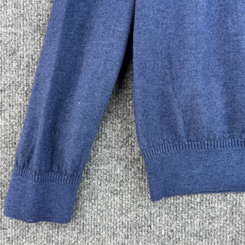 Patrick Assaraf Sweater Mens XL Blue 100% Extrafine Merino Wool Casual Crewneck - Picture 5 of 11